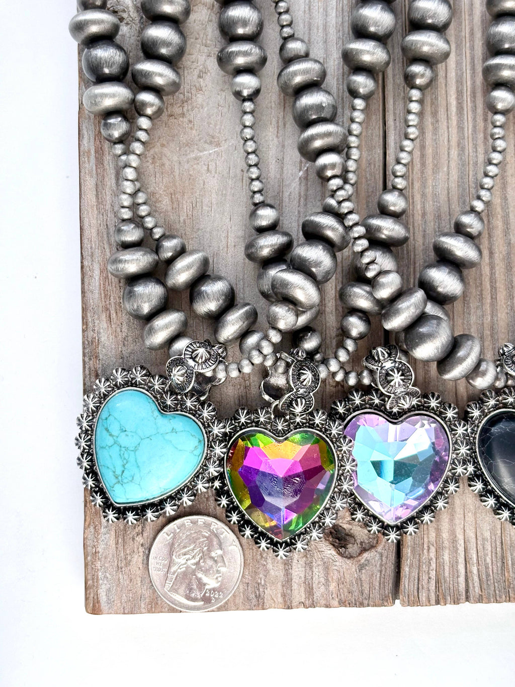 Western Style Navajo Pearl Turquoise Heart Pendant Necklace