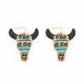MYRA Blue Bull Beaded Earrings