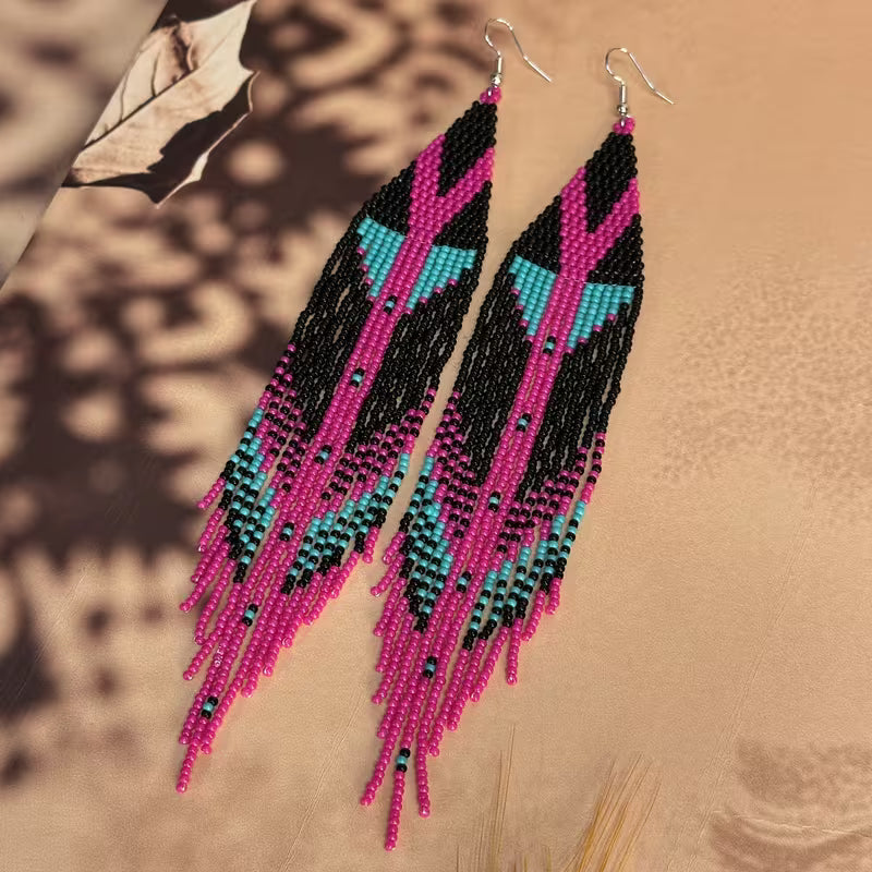 Tribal Beaded Earrings