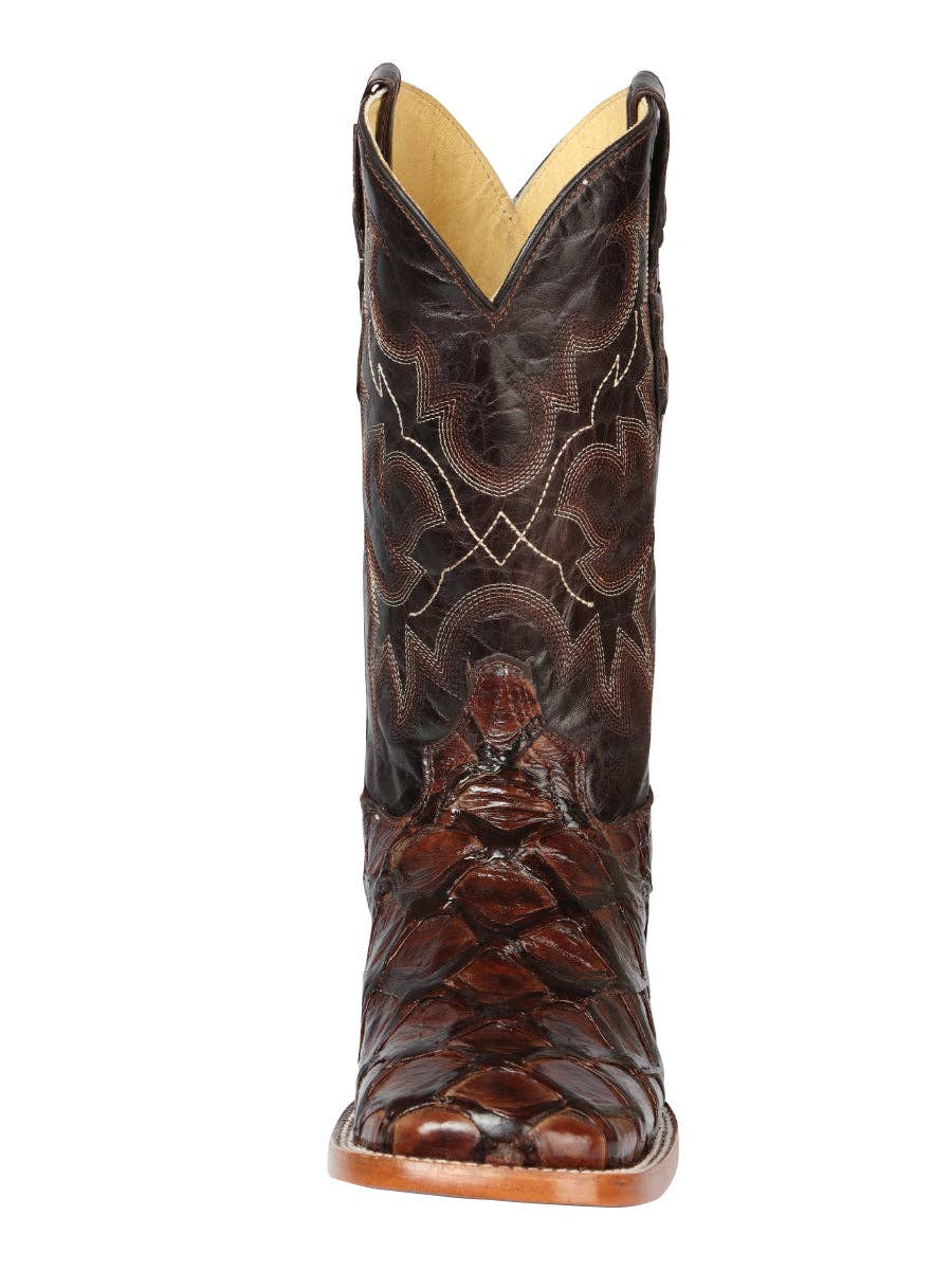 Exotic Monster Fish Rodeo Boots - Brown