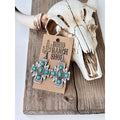 Aztec Cross Turquoise Stone Earrings