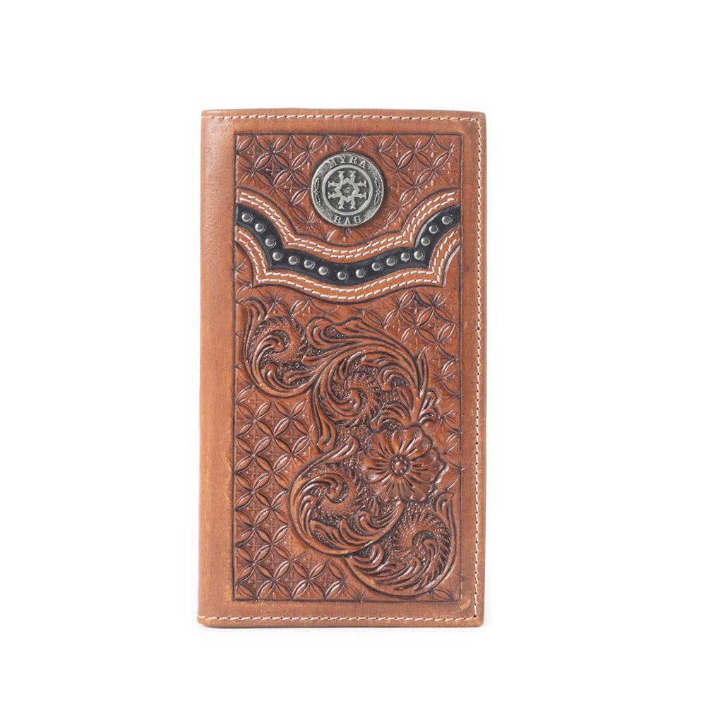 MYRA Hand Tooled Leather Wallet
