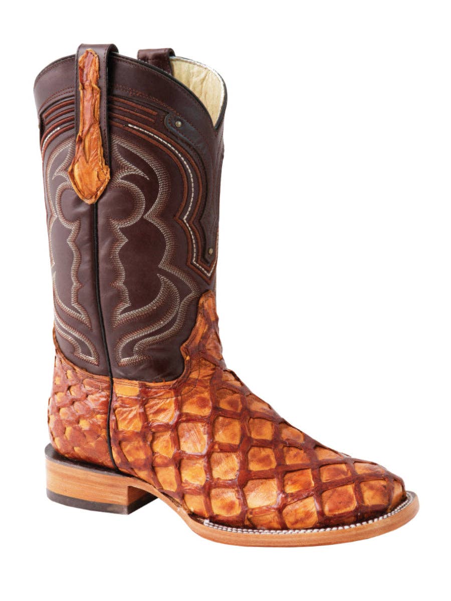 Exotic Monster Fish Rodeo Boots - Honey