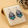 Black Check Earrings