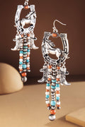 Stone Horse Fringe Earrings
