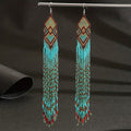Handmade Beaded Tassel Earrings GLD