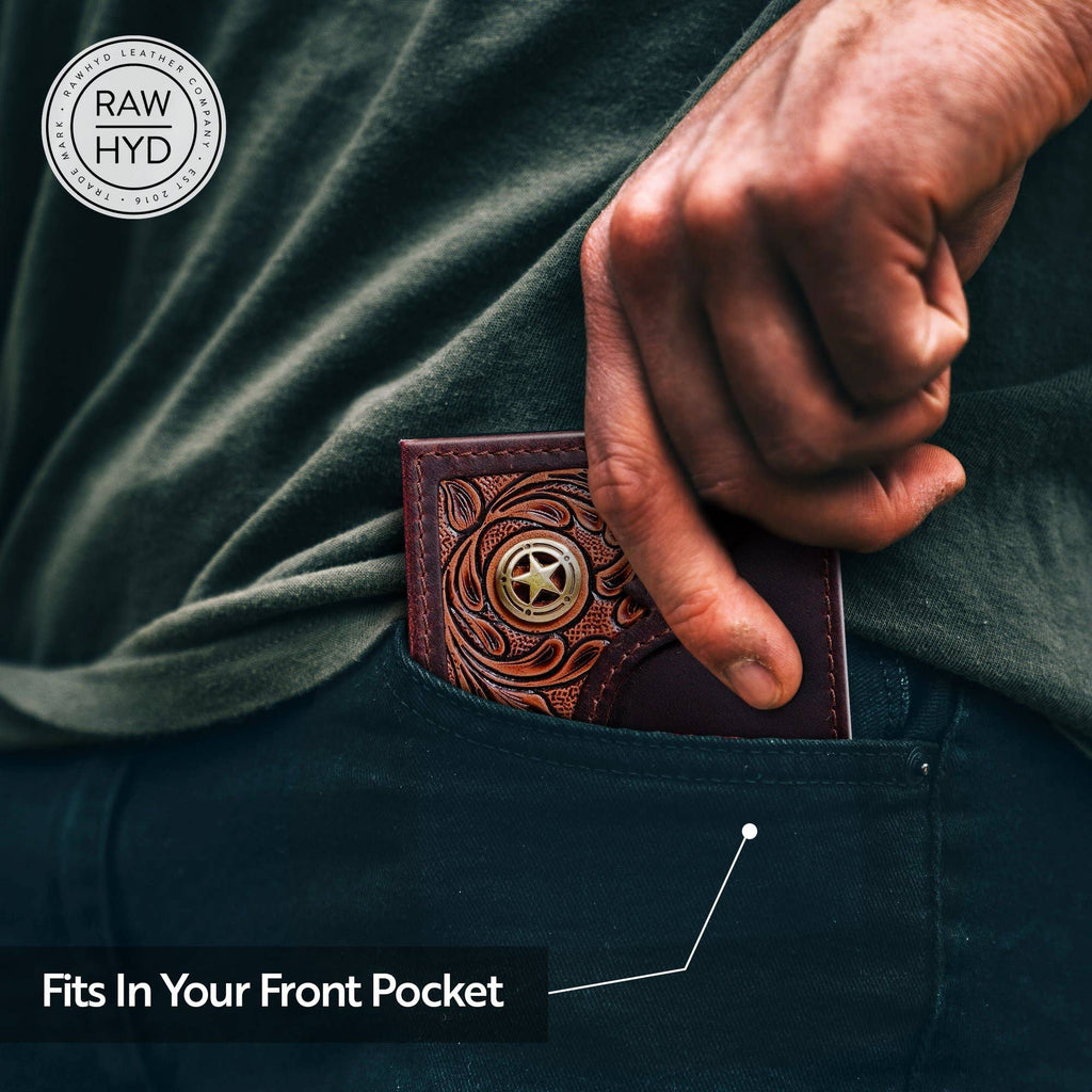 Tooled Leather & Concho Wallet
