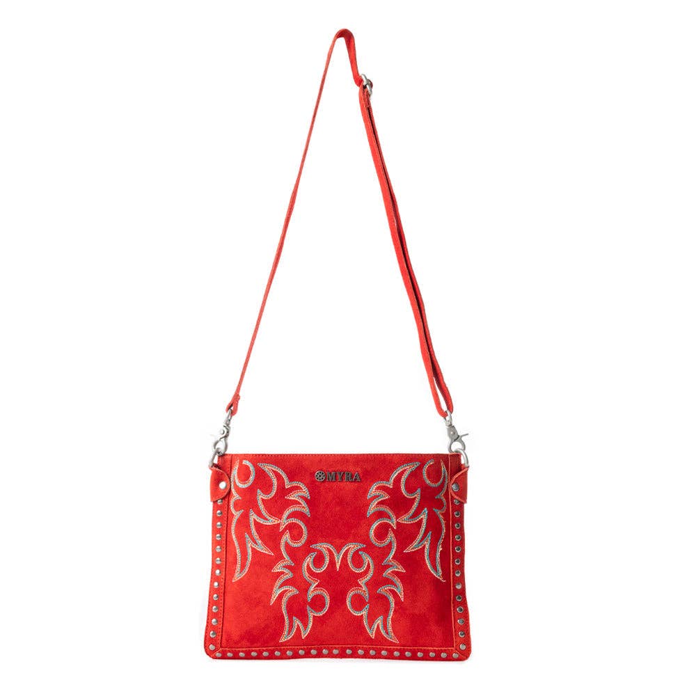 MYRA Rose Embroidered Leather Bag