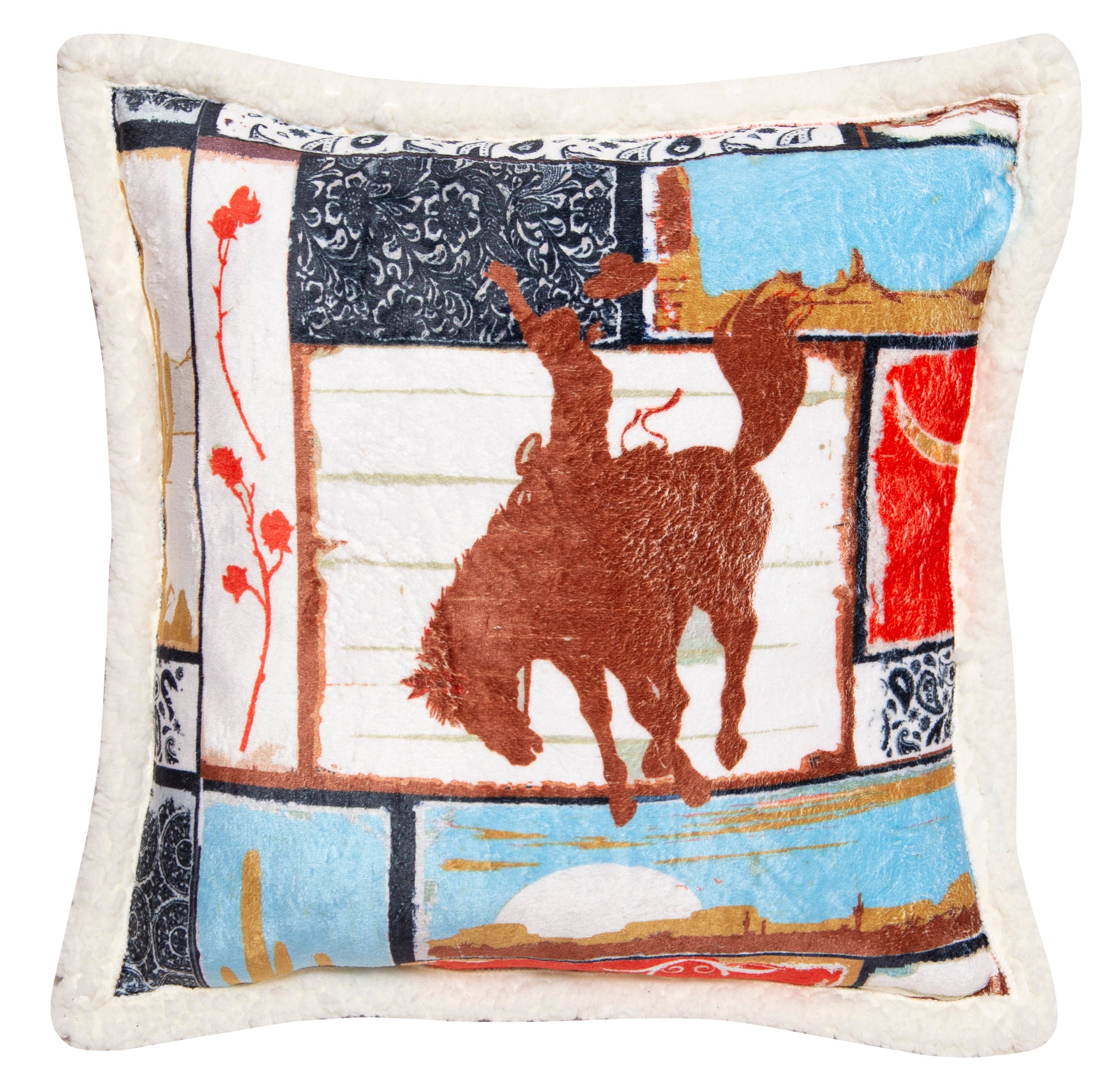 Wrangler® Vintage Western Plush Sherpa Pillow