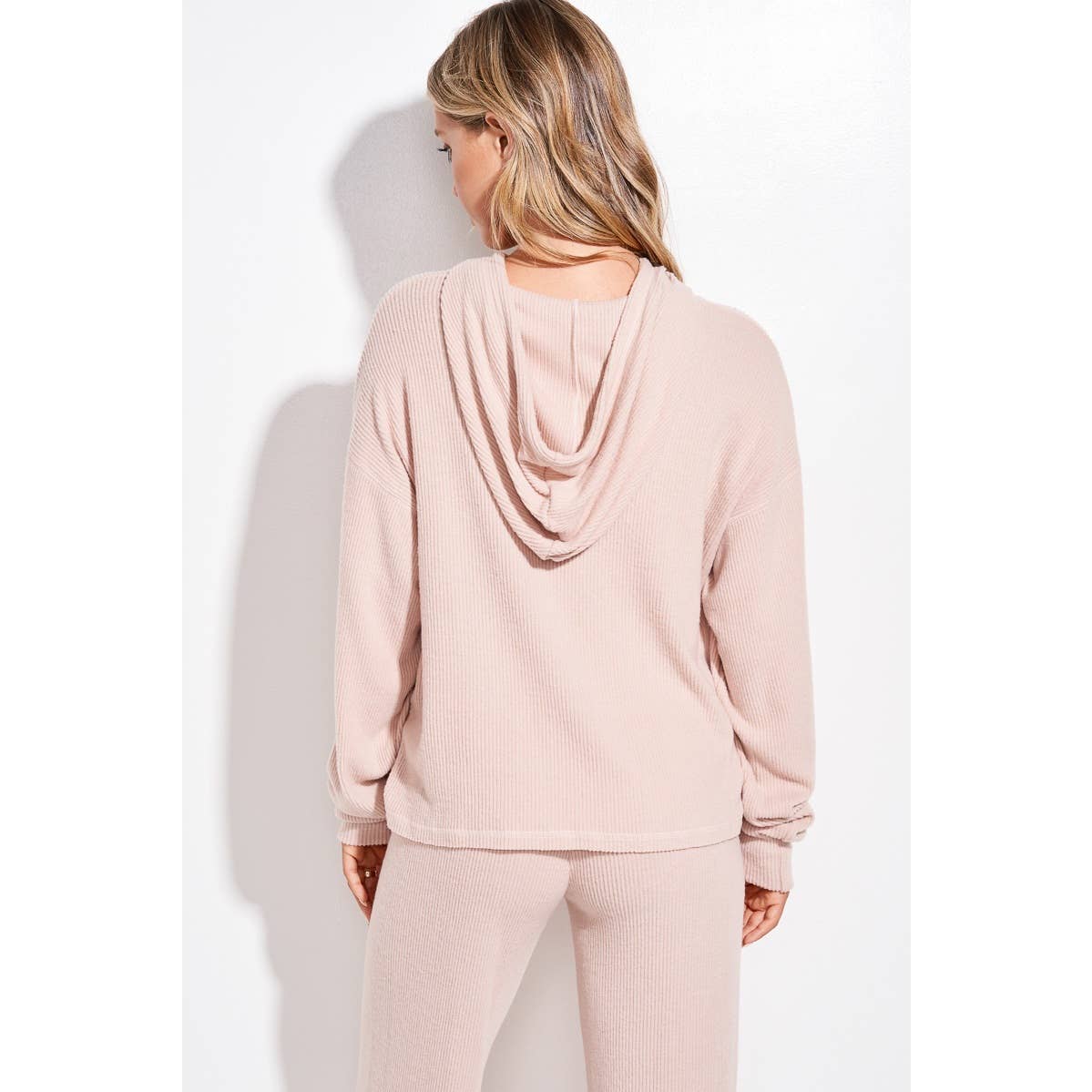 Western cowboy Print Rib Hoodie Loungewear Set