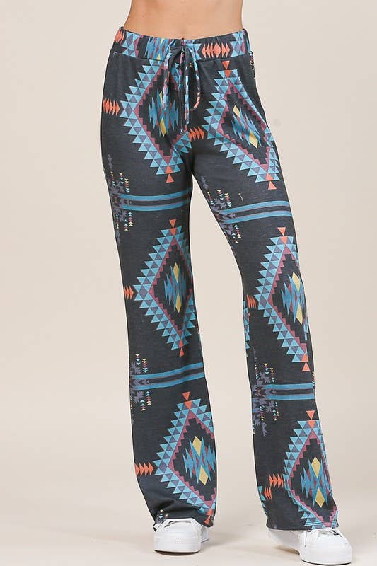 AZTEC PRINT RELAXED PANTS