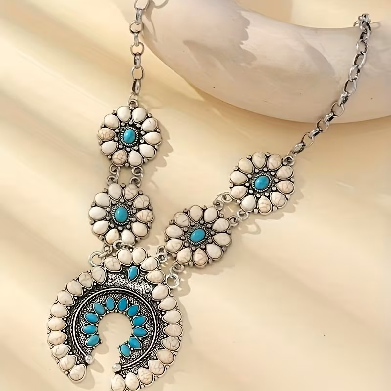 Squash Blossom Necklace White