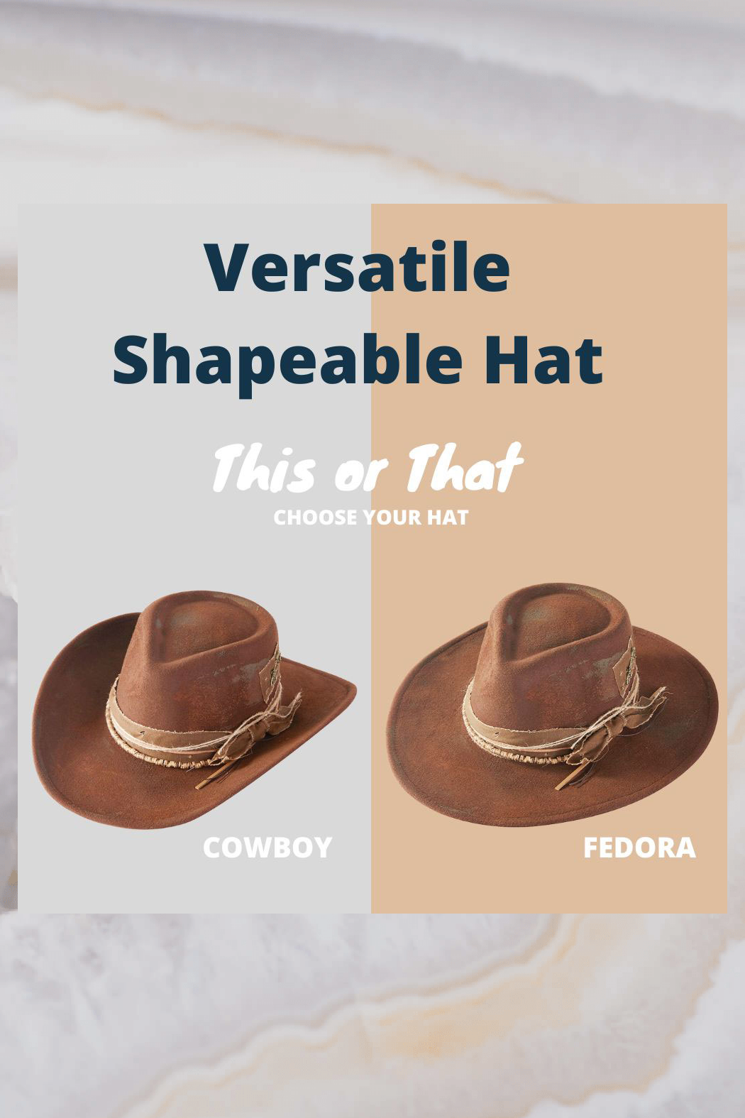 Upcycled LV Brown Distressed Fedora Hat