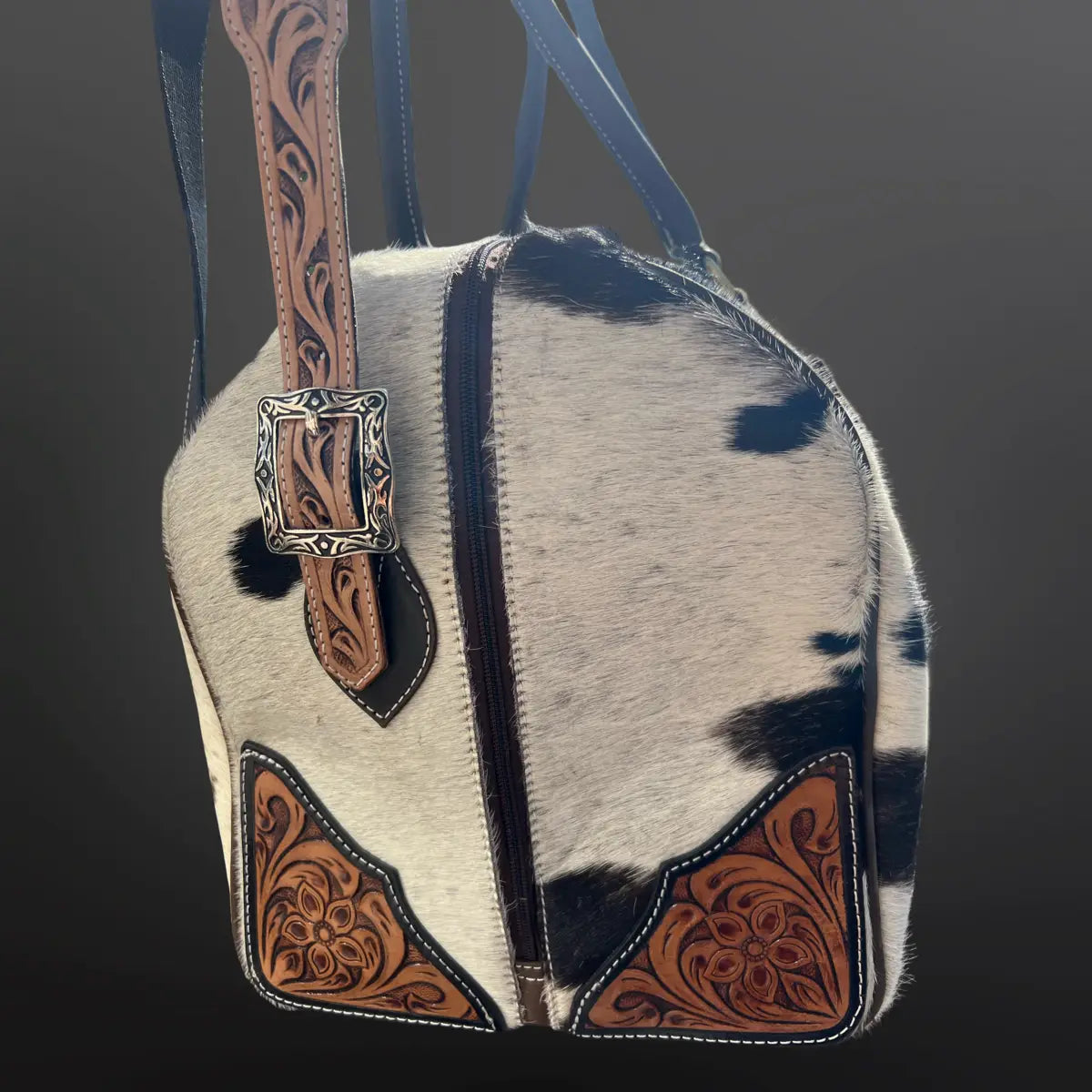 Duffle Bag - Cowhide and Tooled Leather