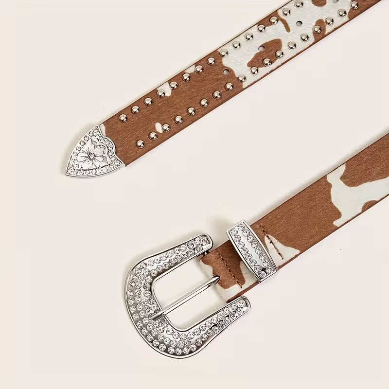 Cow Print Belt Large