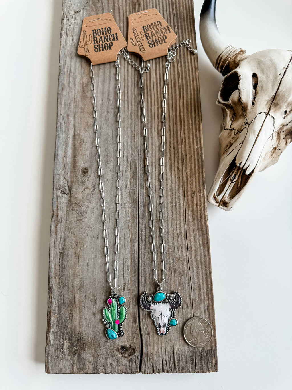 Western Pendant Necklace - Cactus | Steer 
