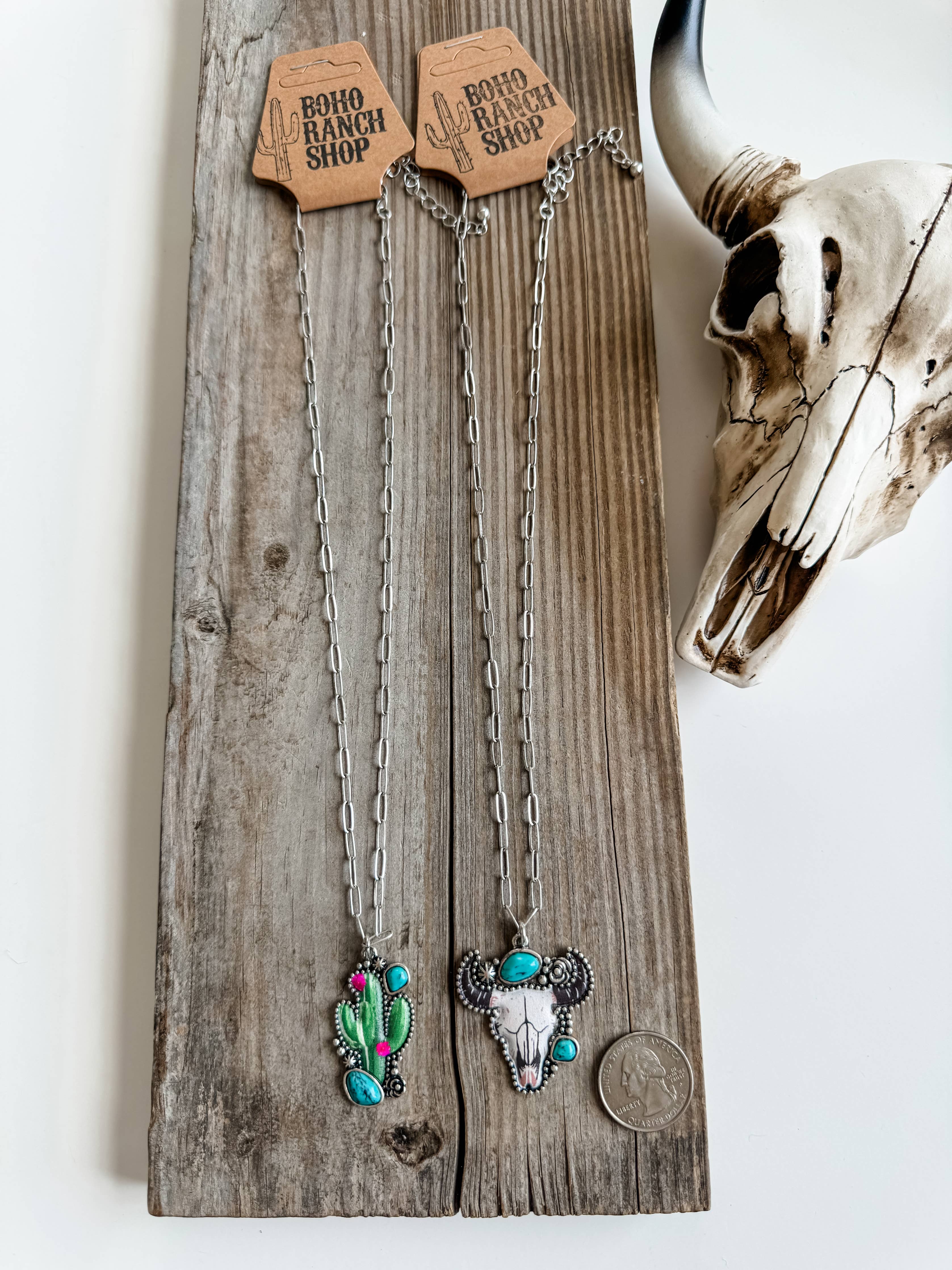 Western Pendant Necklace - Cactus | Steer 