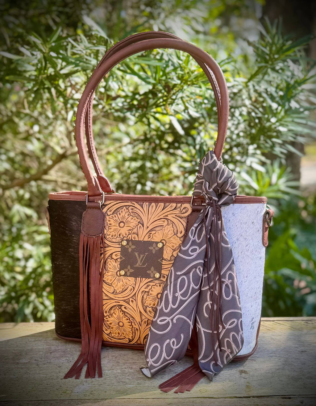 Upcycled LV Cowhide Leather Rodeo NFR 