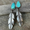 Feather turquoise Earrings