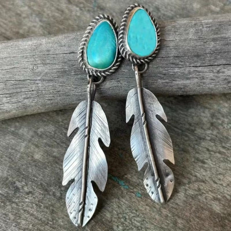 Feather turquoise Earrings