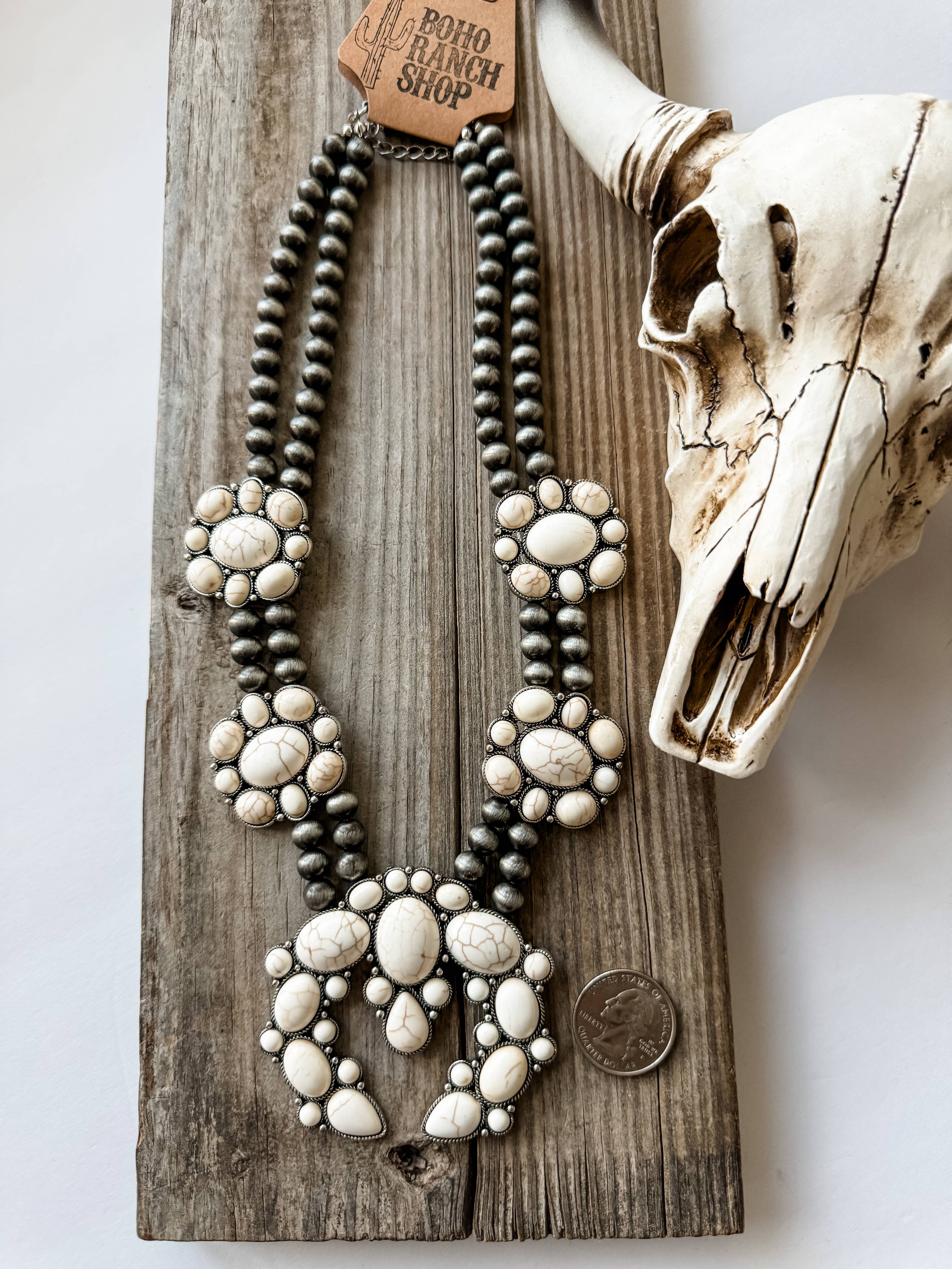 The Maya Western Chunky Squash Blossom Necklace