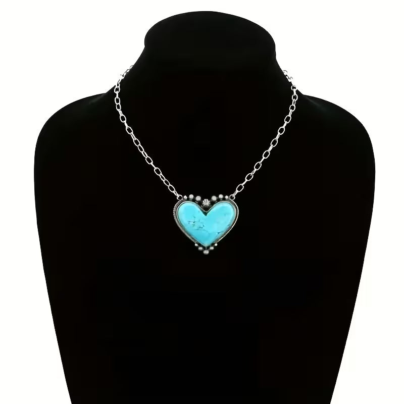 Turquoise Heart Pendant Necklace
