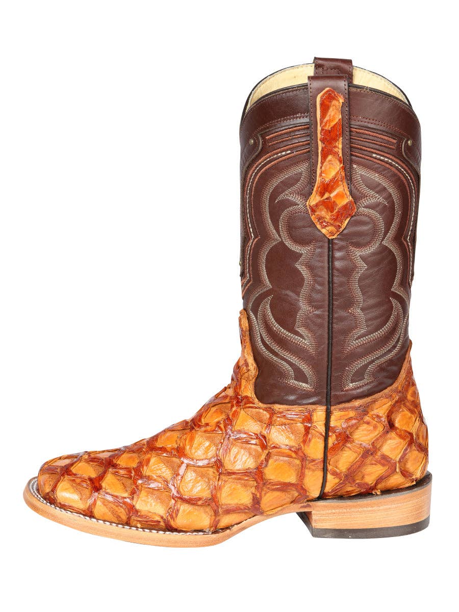 Exotic Monster Fish Rodeo Boots - Honey