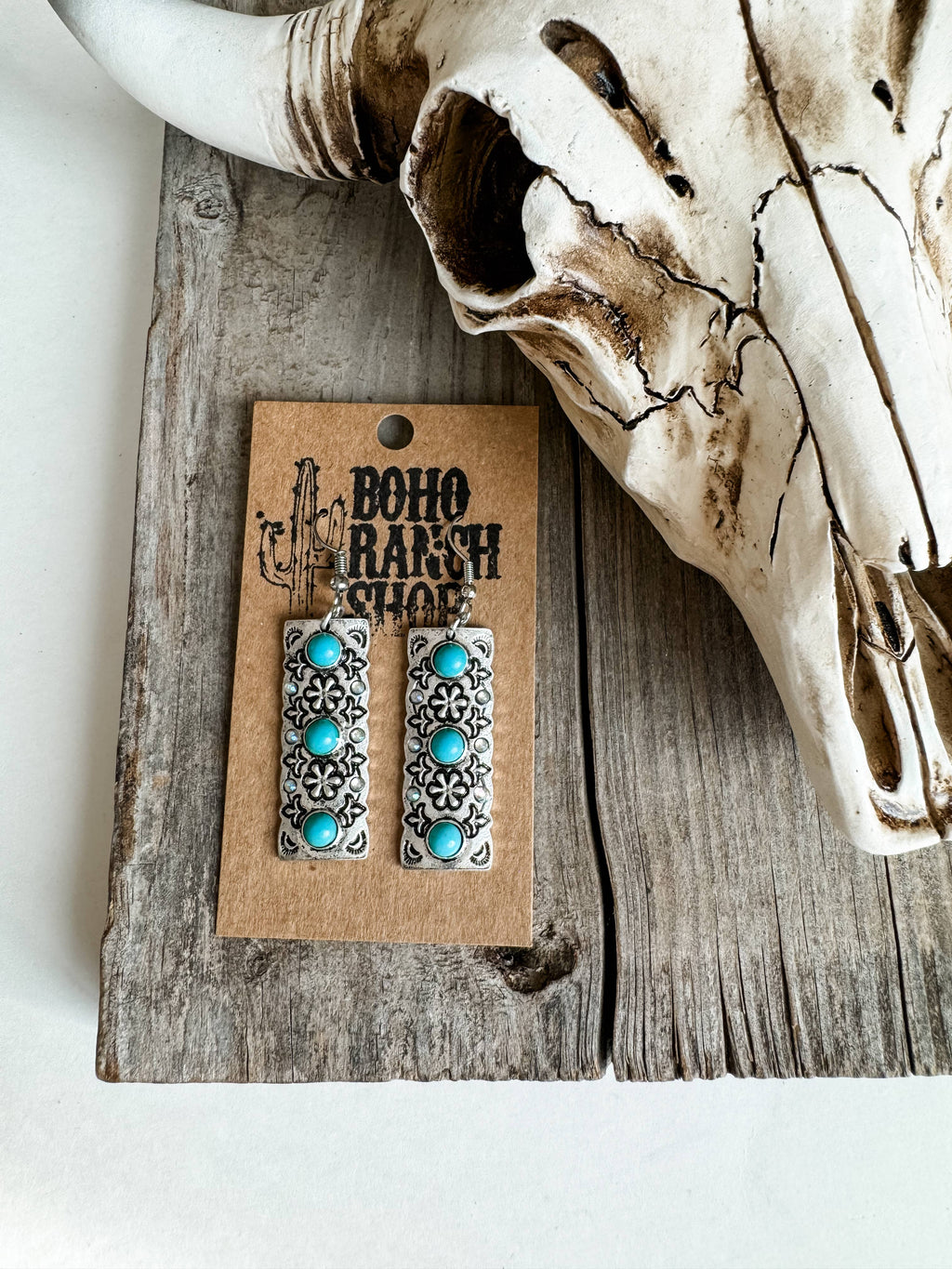 Western Bar Texture Earrings