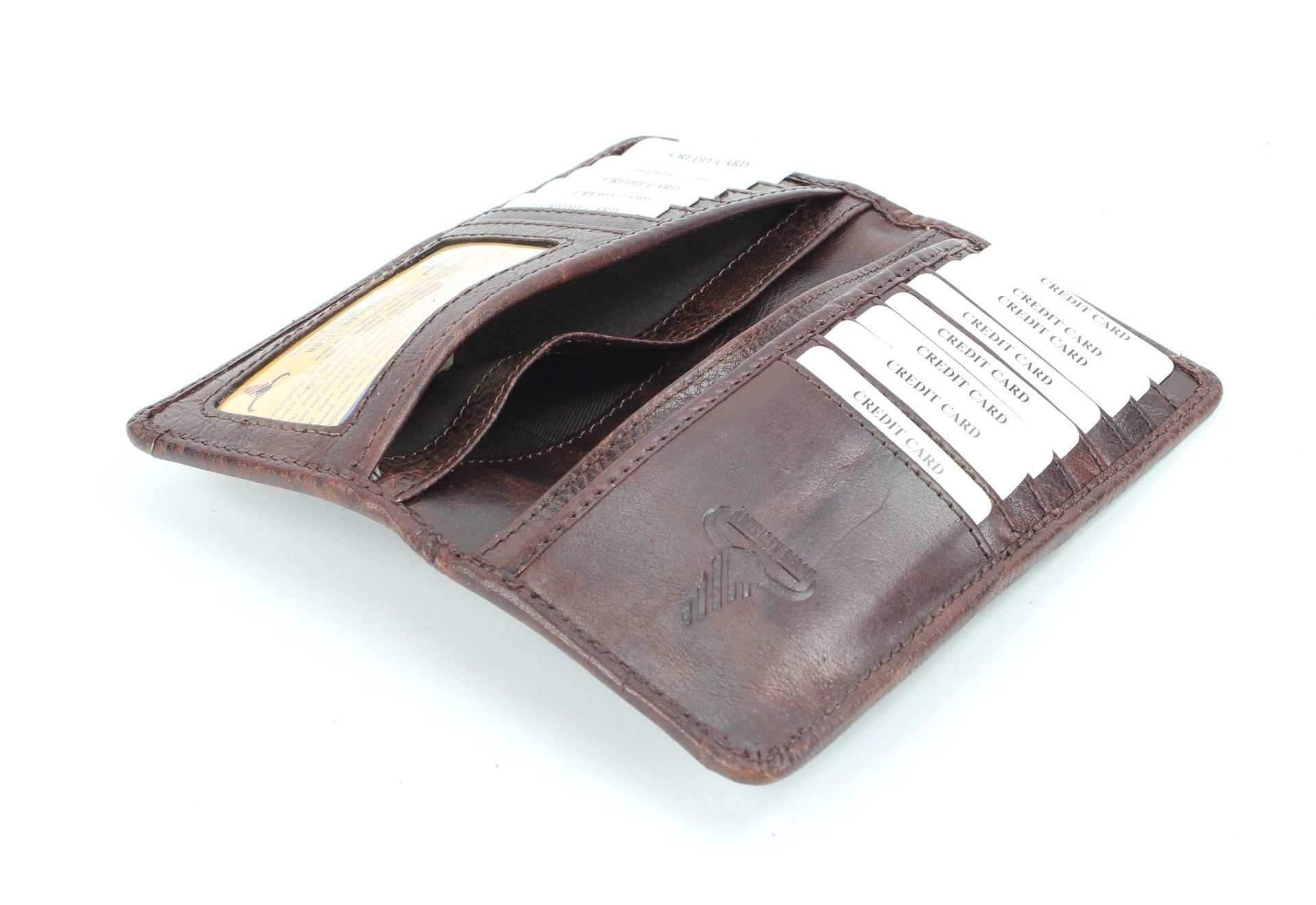 Large leather bi fold with tooled leather