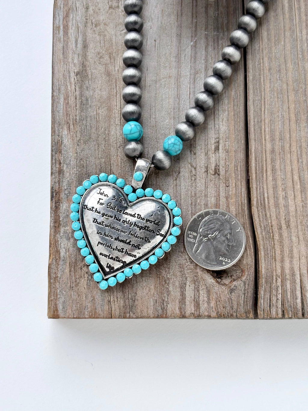 Bible Verse Heart Necklace