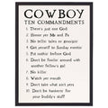 Cowboy 10 Commandments - Thin Frame Rectangle