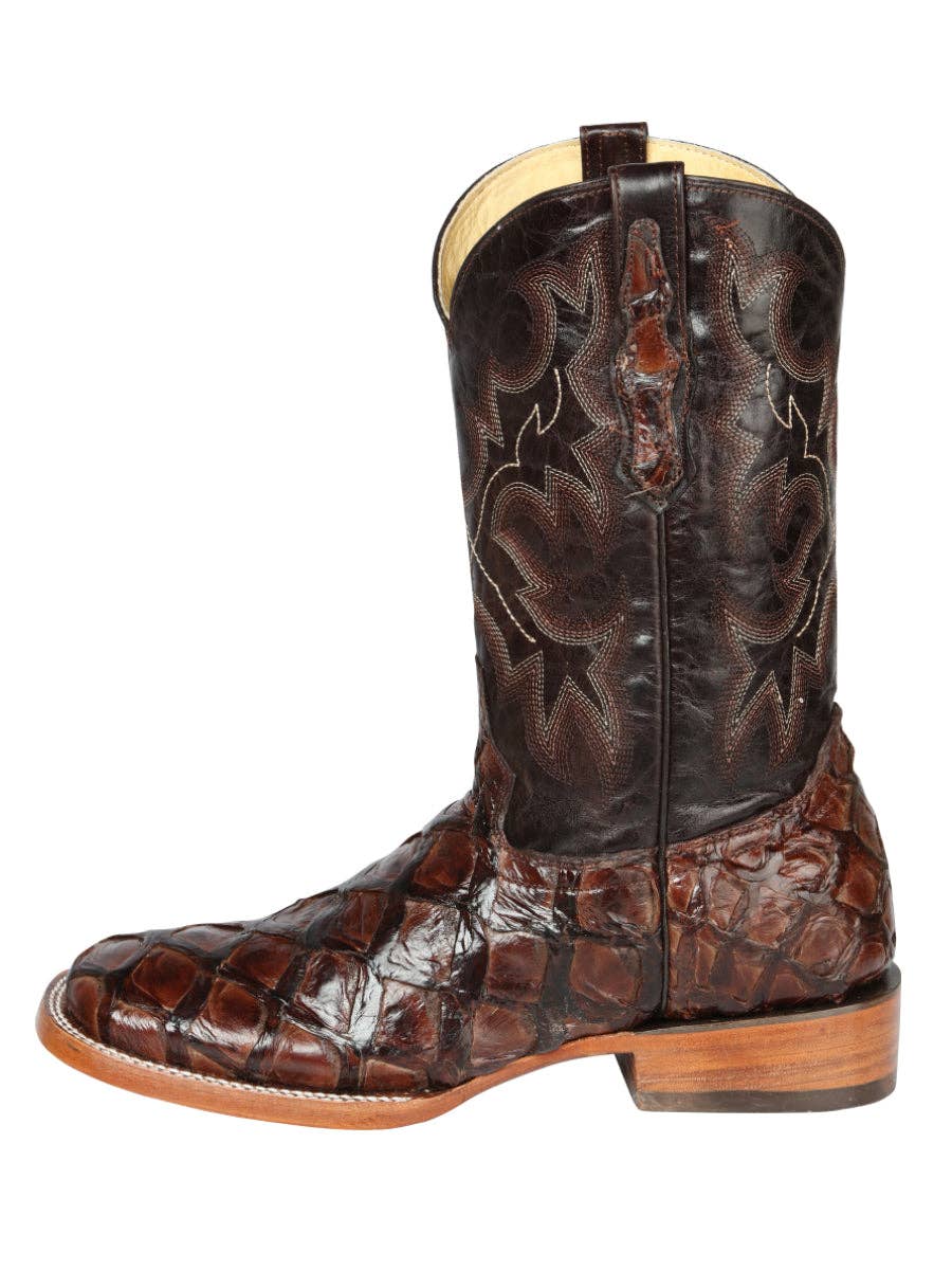 Exotic Monster Fish Rodeo Boots - Brown