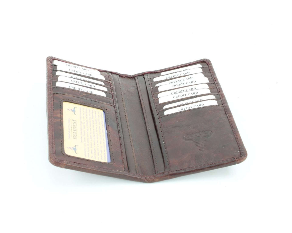 Tooled leather floral filigree Western rodeo wallet