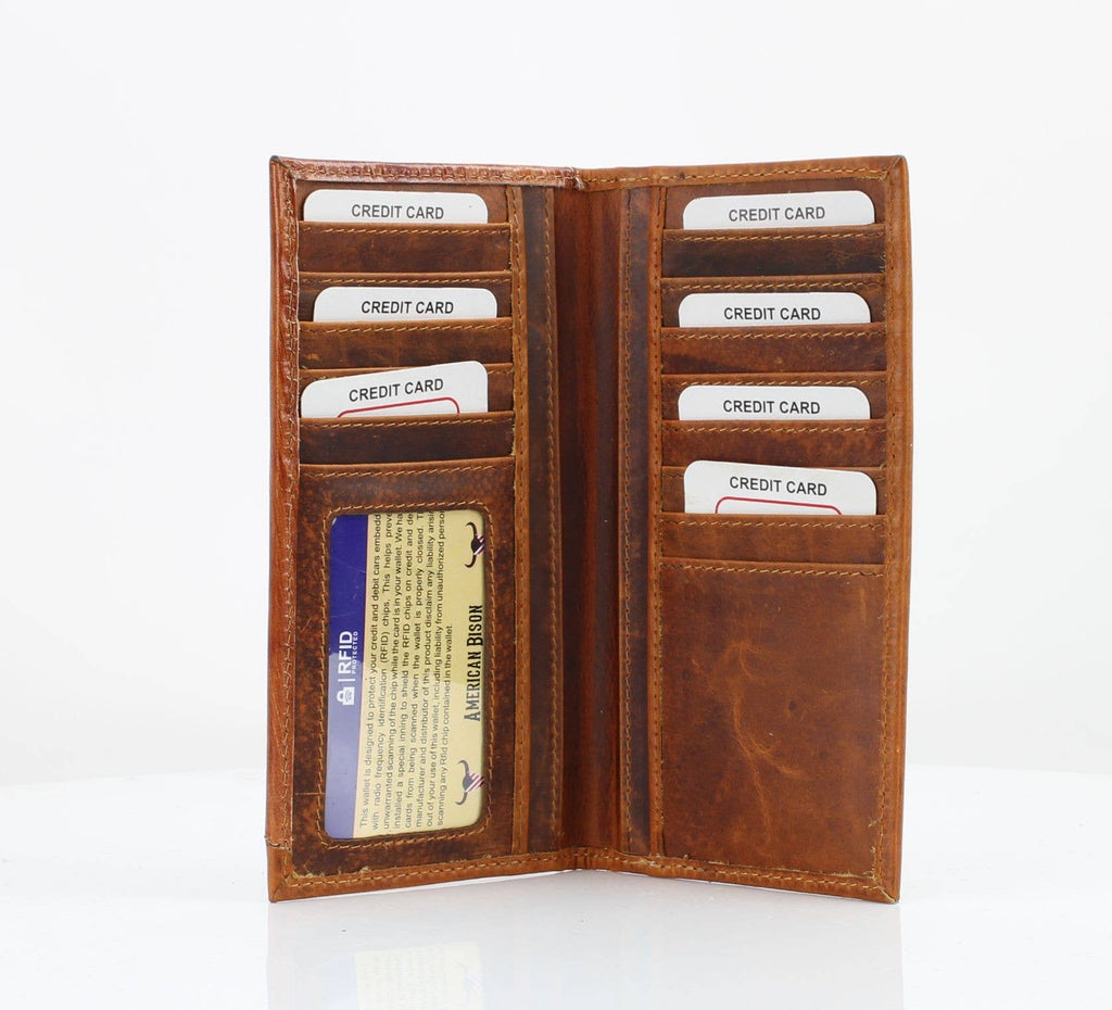 Oil Pull Up Tooled Side Buffalo Nickel Rodeo Wallet ABW027