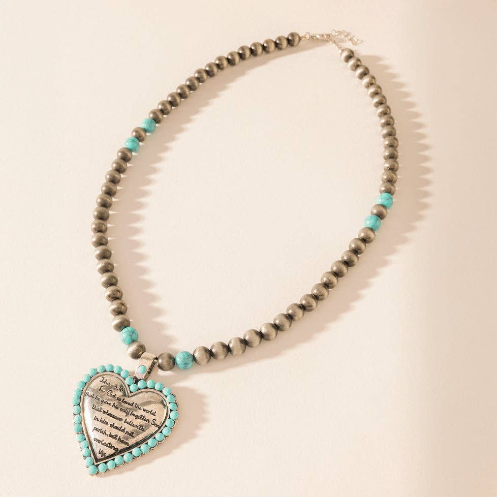 MYRA Heart of the Frontier Necklace in Storm Oasis
