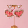 Beaded Heart Earrings