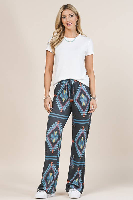 AZTEC PRINT RELAXED PANTS