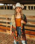 Vintage western Cowboy Desert Printed Kimono