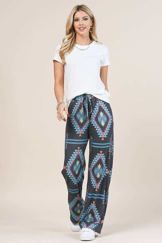 AZTEC PRINT RELAXED PANTS