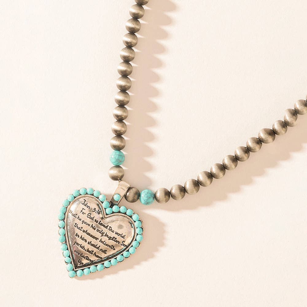 MYRA Heart of the Frontier Necklace in Storm Oasis