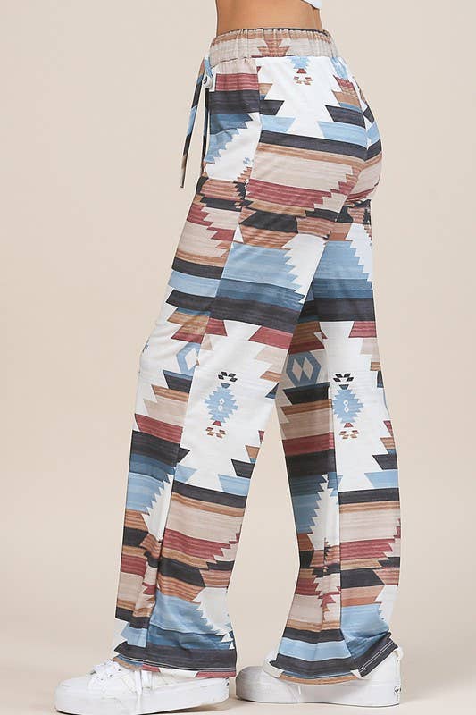 SELENA AZTEC PRINT RELAXED PANTS
