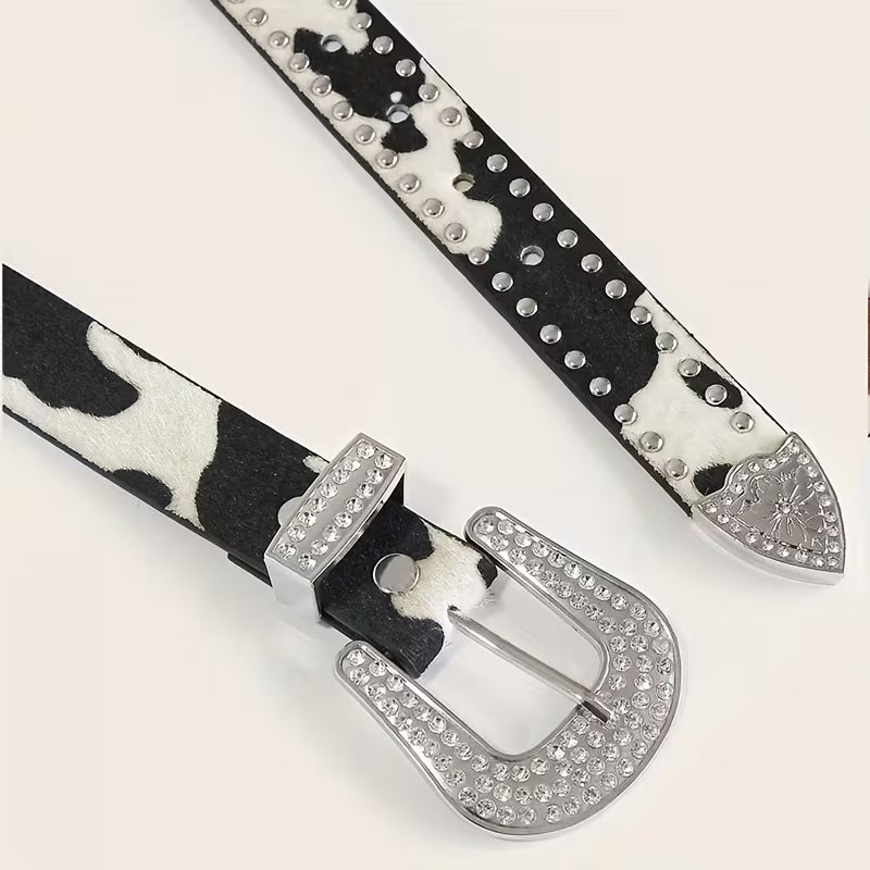 Cow Print Belt Large