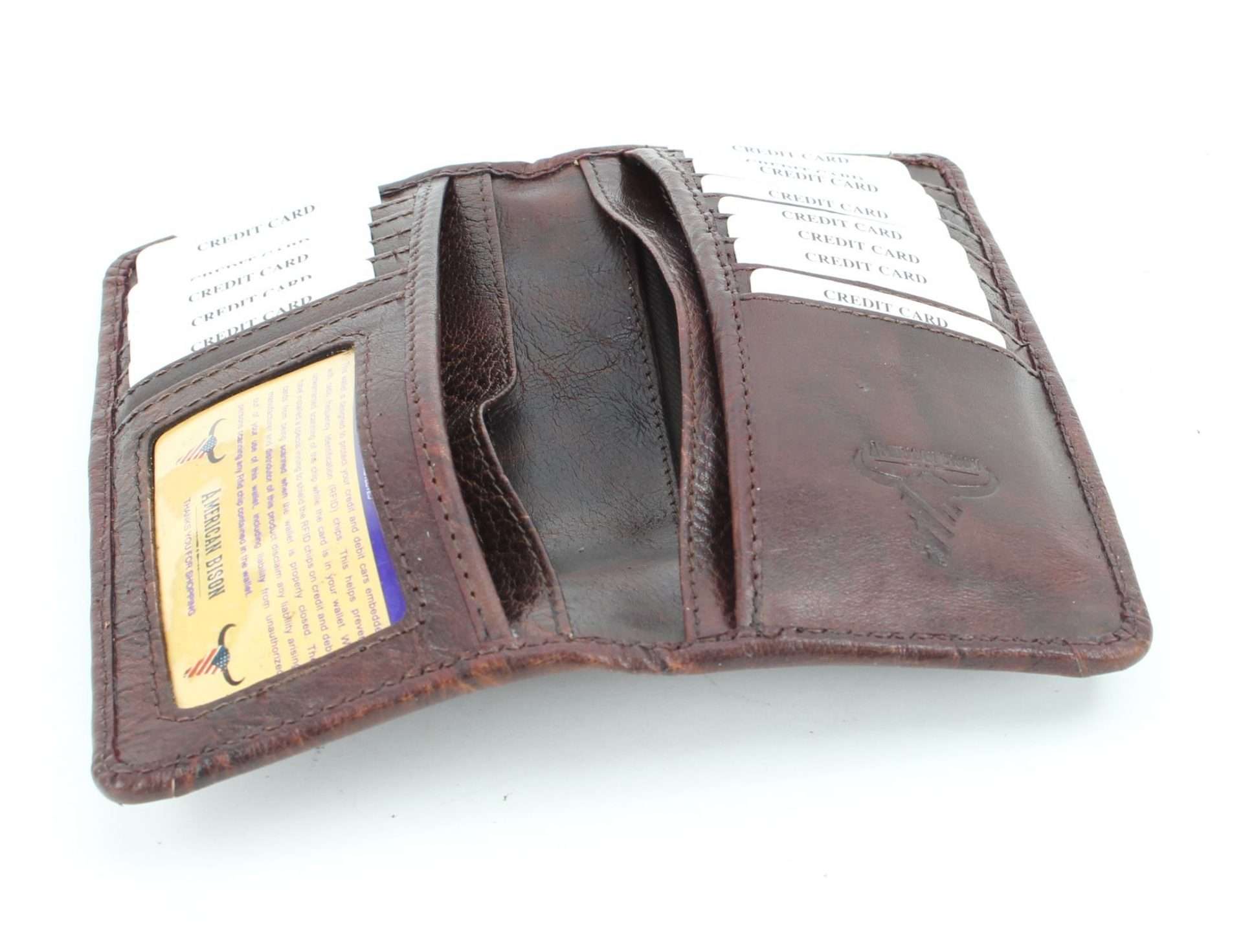 Large leather bi fold with tooled leather